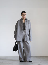 フェイクウールシャツジャケット