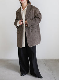 メランジオーバーサイズテーラードジャケット