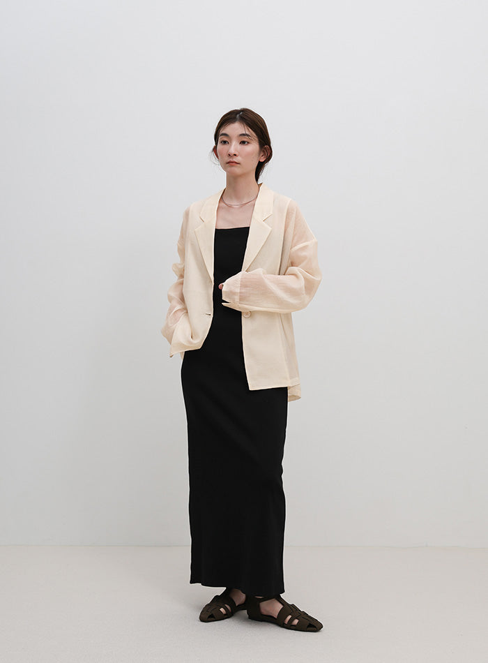 ロングスリーブシアーテーラードジャケット – SELECT MOCA