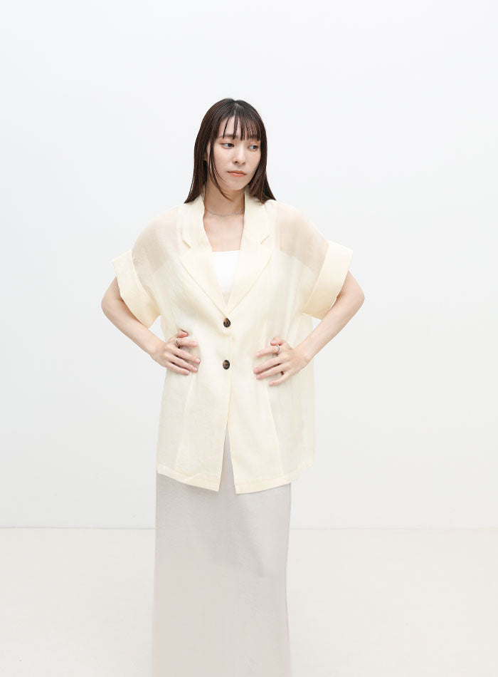 ハーフスリーブシアーテーラードジャケット – SELECT MOCA