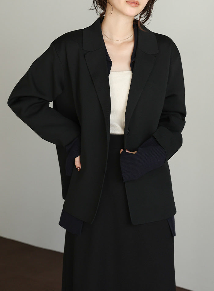 【Et】Spandex Knit Jacket