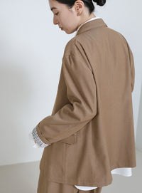 ロールアップストライプスリーブテーラードジャケット