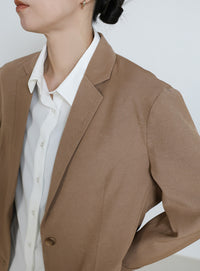 ロールアップストライプスリーブテーラードジャケット