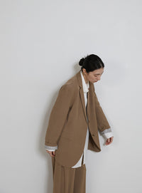 ロールアップストライプスリーブテーラードジャケット