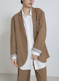 ロールアップストライプスリーブテーラードジャケット