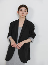 ロールアップストライプスリーブテーラードジャケット