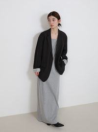 ロールアップストライプスリーブテーラードジャケット