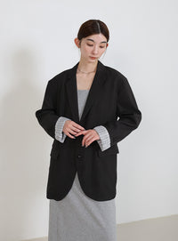 ロールアップストライプスリーブテーラードジャケット