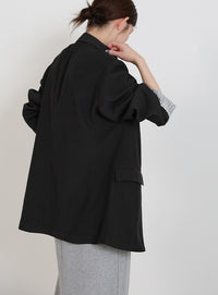 ロールアップストライプスリーブテーラードジャケット