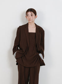 ロールアップストライプスリーブテーラードジャケット