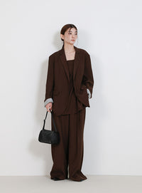 ロールアップストライプスリーブテーラードジャケット