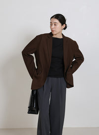 ロールアップストライプスリーブテーラードジャケット