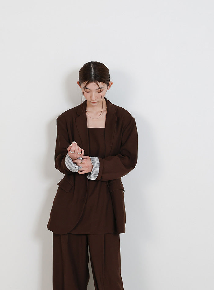 ロールアップストライプスリーブテーラードジャケット – SELECT MOCA