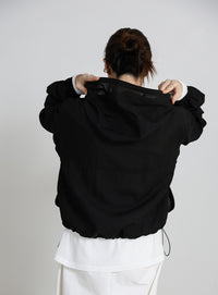 スタンドネックシアーフーディー