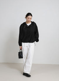 スタンドネックシアーフーディー