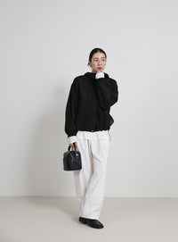 スタンドネックシアーフーディー