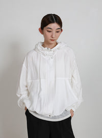 スタンドネックシアーフーディー