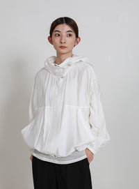 スタンドネックシアーフーディー