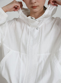 スタンドネックシアーフーディー