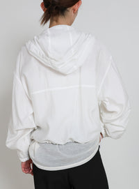 スタンドネックシアーフーディー