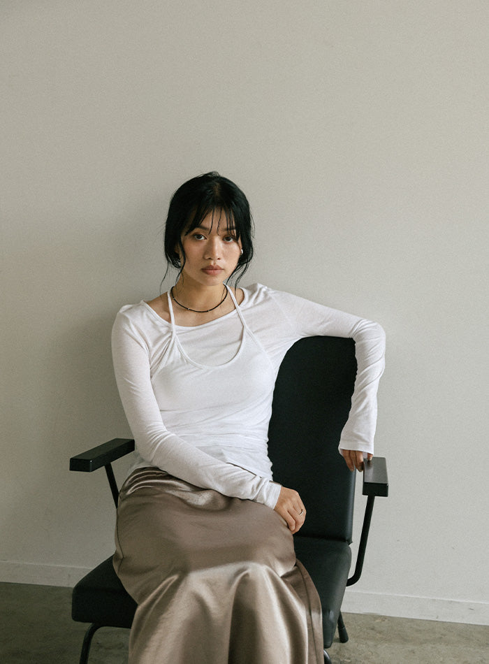 ホルターキャミレイヤードトップス