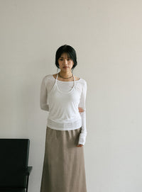 ホルターキャミレイヤードトップス