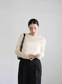 【サイズ展開あり】クルーネックシアーニットプルオーバー