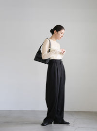 【サイズ展開あり】クルーネックシアーニットプルオーバー