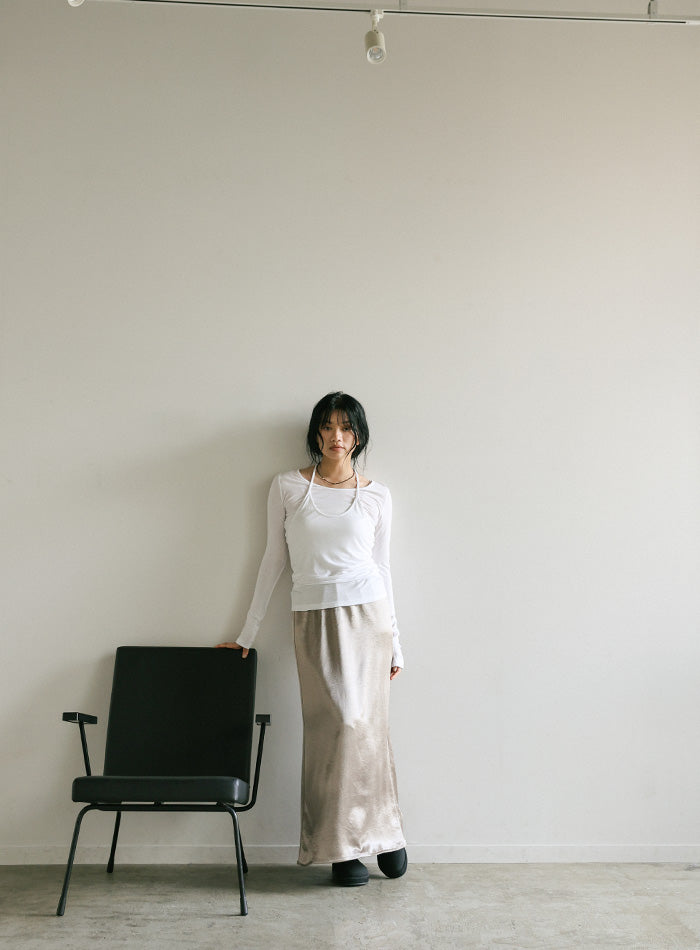 ホルターキャミレイヤードトップス