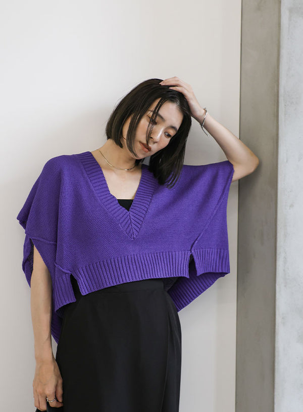 Vネックサマーニットベスト【SALE】