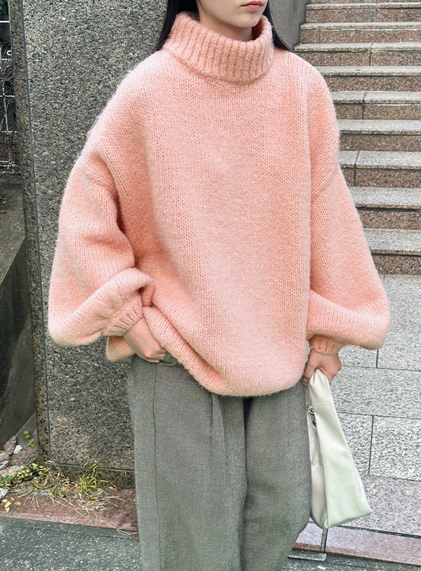 ローゲージハイネックオーバーボリュームスリーブニット【by SON】