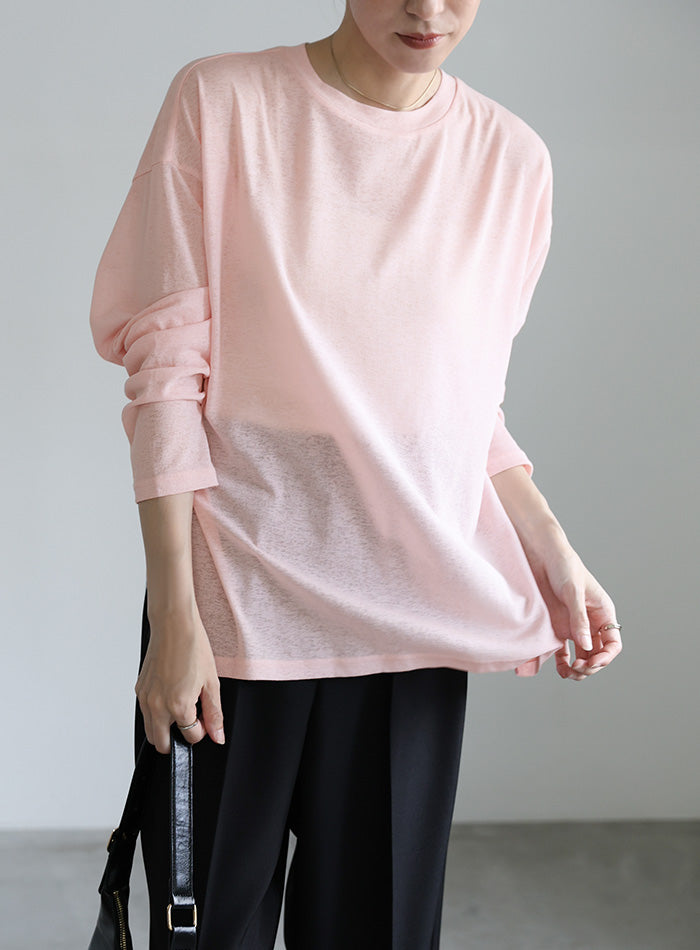 スラブシアークルーネックトップス – SELECT MOCA