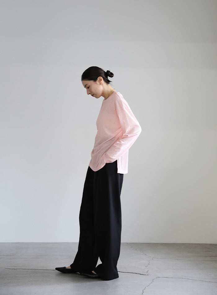 スラブシアークルーネックトップス