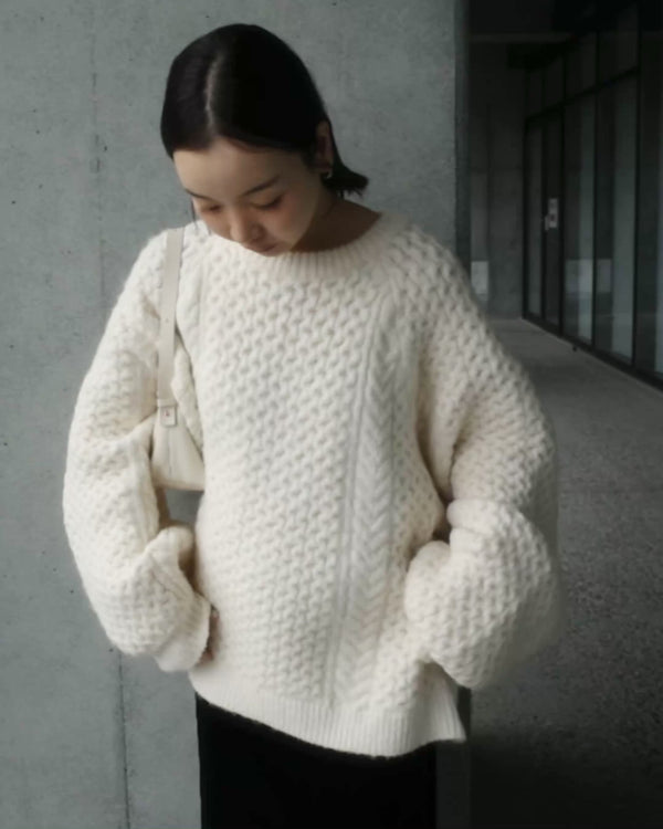【サイズ展開あり】オーバーサイズハニカムニット【by SON】