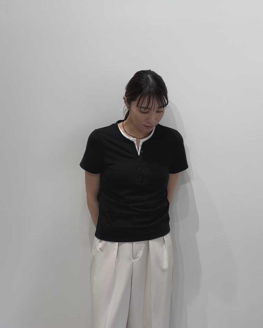 レイヤードライクヘンリーネックTシャツ – SELECT MOCA