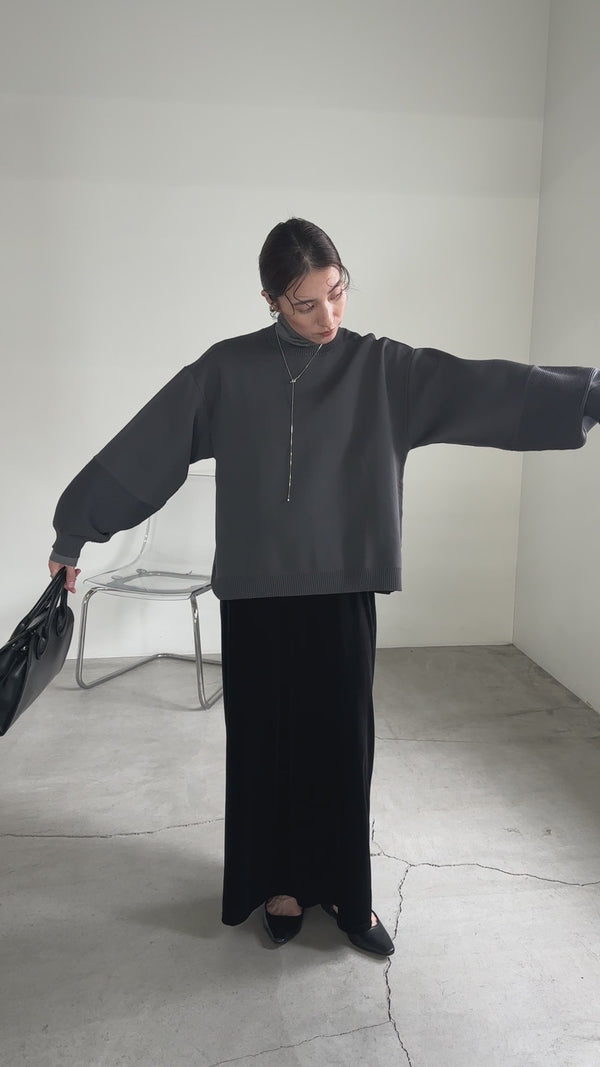 編み地切替デザインニット