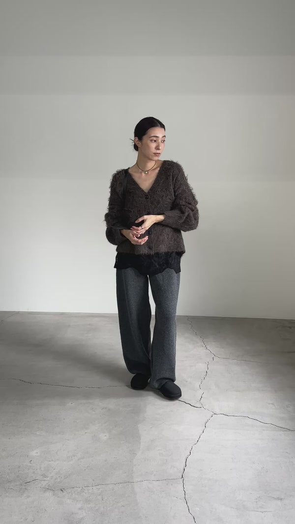 ボリュームスリーブシャギーカーディガン