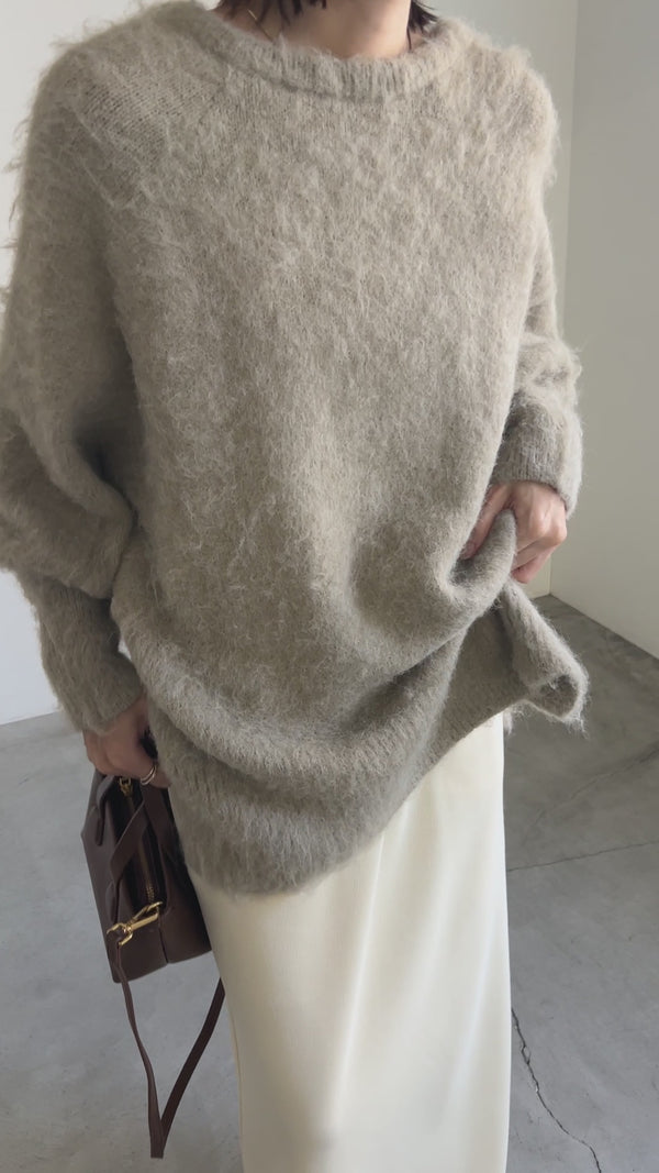 モヘアタッチ2WAYオーバーニット