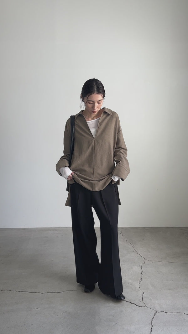 ピーチスキンスキッパーオーバーシャツ