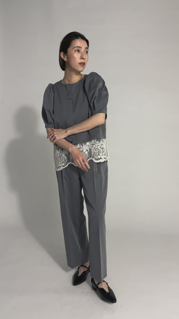 【オケージョン/結婚式】レースキャミ付スリーピースセットアップ