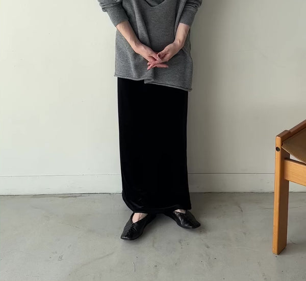 ベロアIラインロングスカート【by SON】