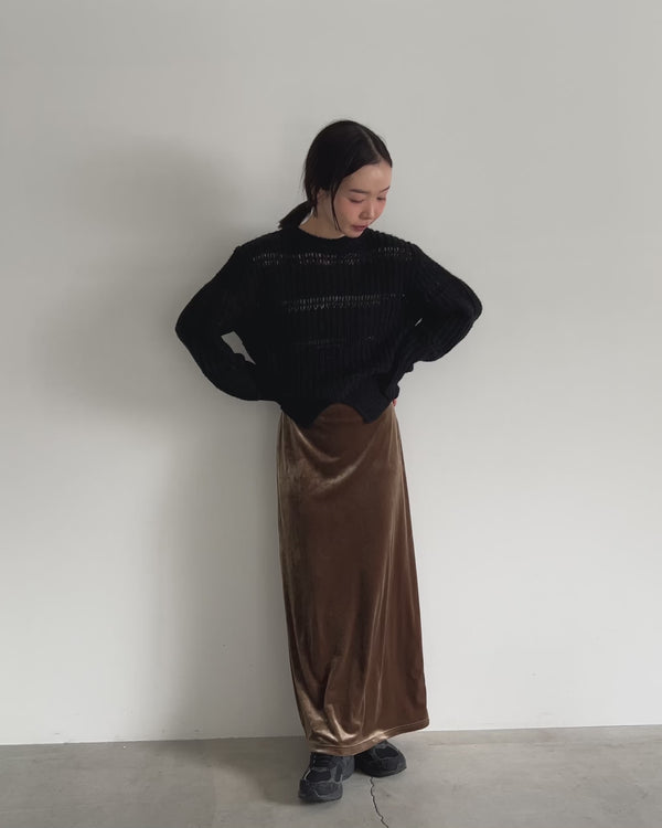 センタースリット透かし編みニット【by SON】