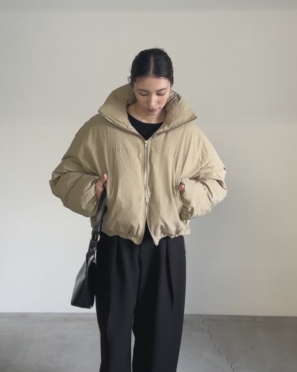 チェックスタンドカラーショートダウン