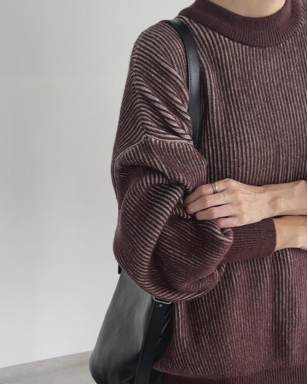 バイカラープレーティングオーバーニット