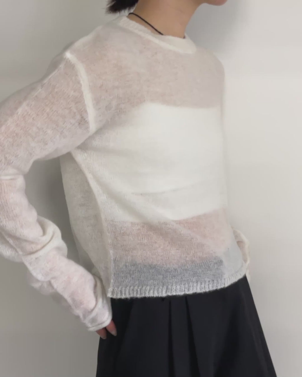 シアーショートニットトップス【by SON】 – SELECT MOCA
