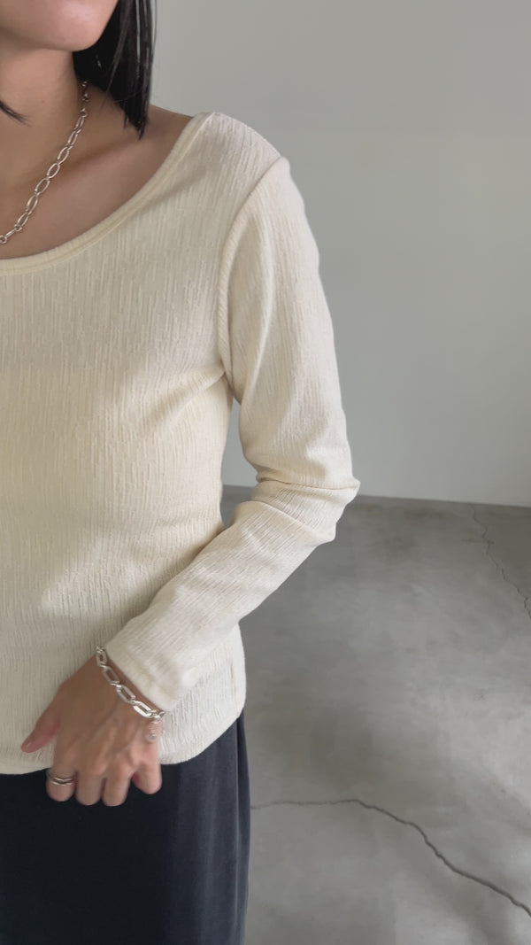 バレエネックロングスリーブカットソー