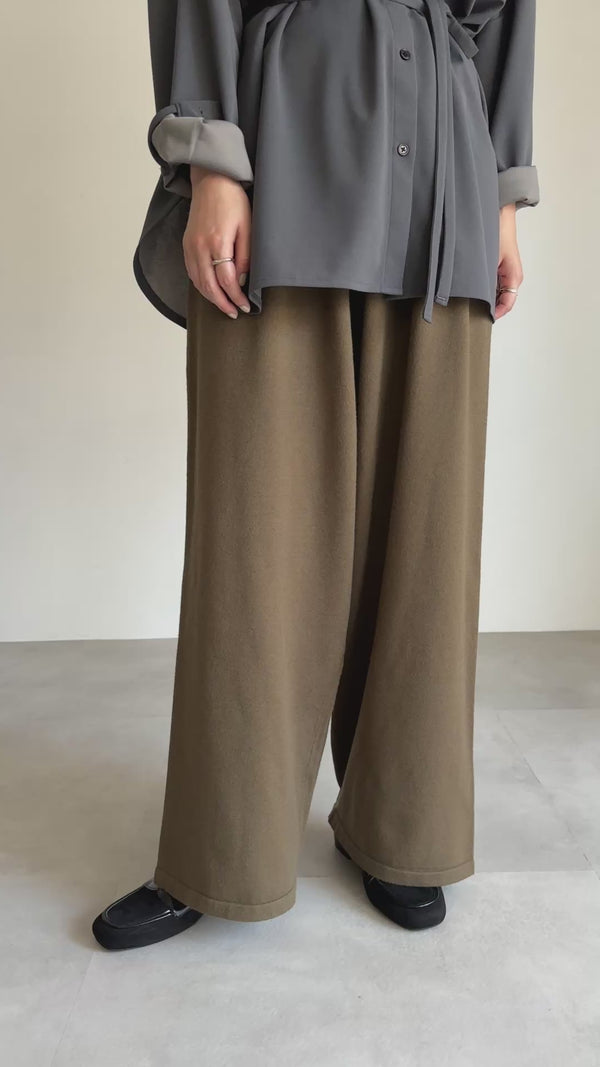 【Et】Knit Easy Wide Pants