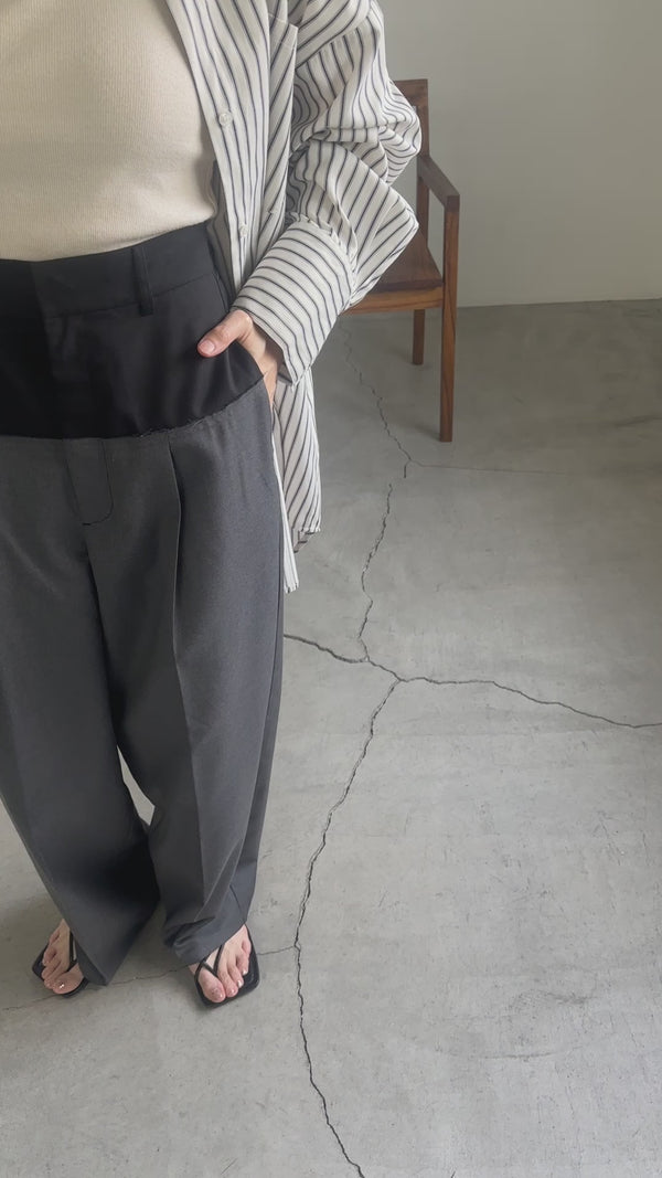 ウエスト切替スラックスパンツ