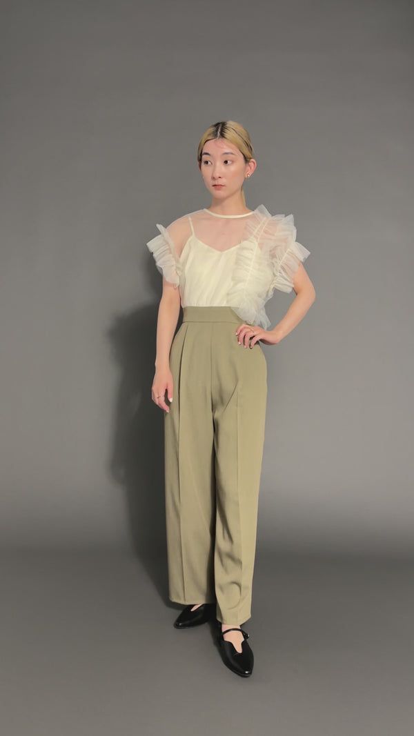 【オケージョン/結婚式】チュールフリルドッキングオールインワン