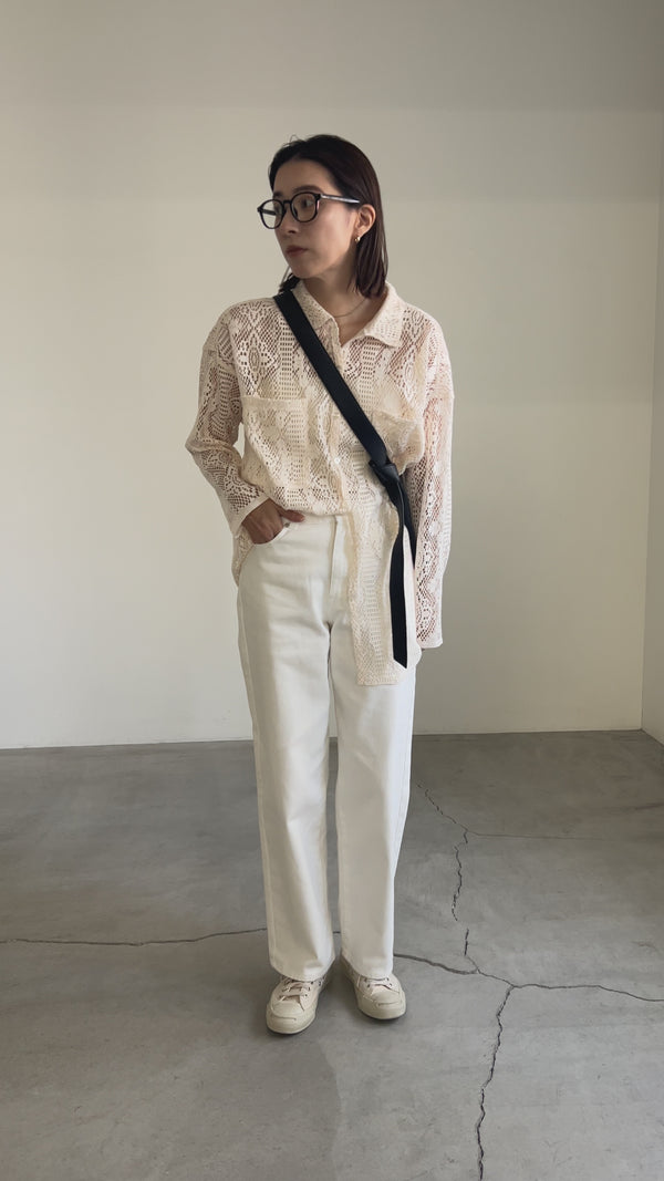 スラブストレートデニムパンツ